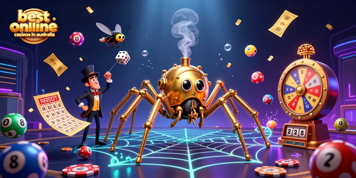 Spin to win at the best online casinos in Australia with vibrant lotto balls and game elements.